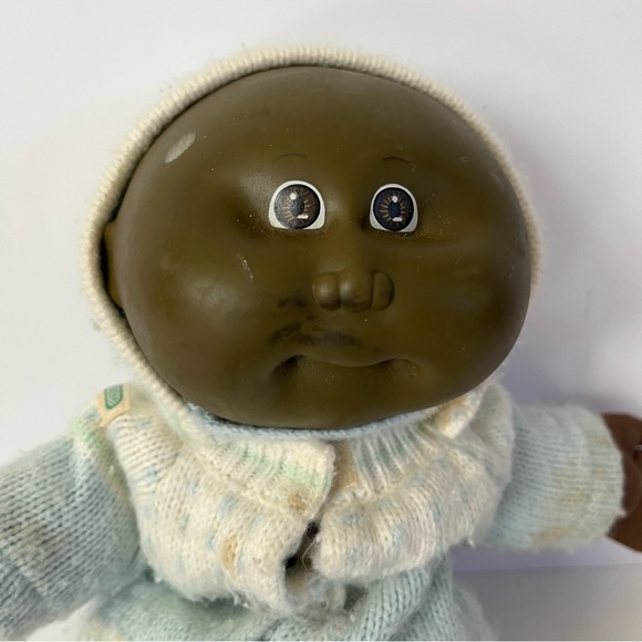 Vintage Cabbage Patch Kids Doll Black/Brown Baby 1982 With Original Clothing - Picture 3 of 10